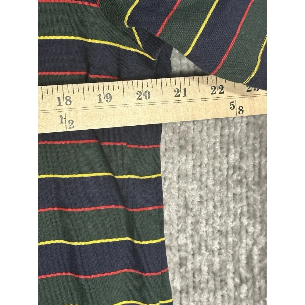 RLX Ralph Lauren Polo Shirt Mens Large Navy Multicolor Stripe Golf Performance